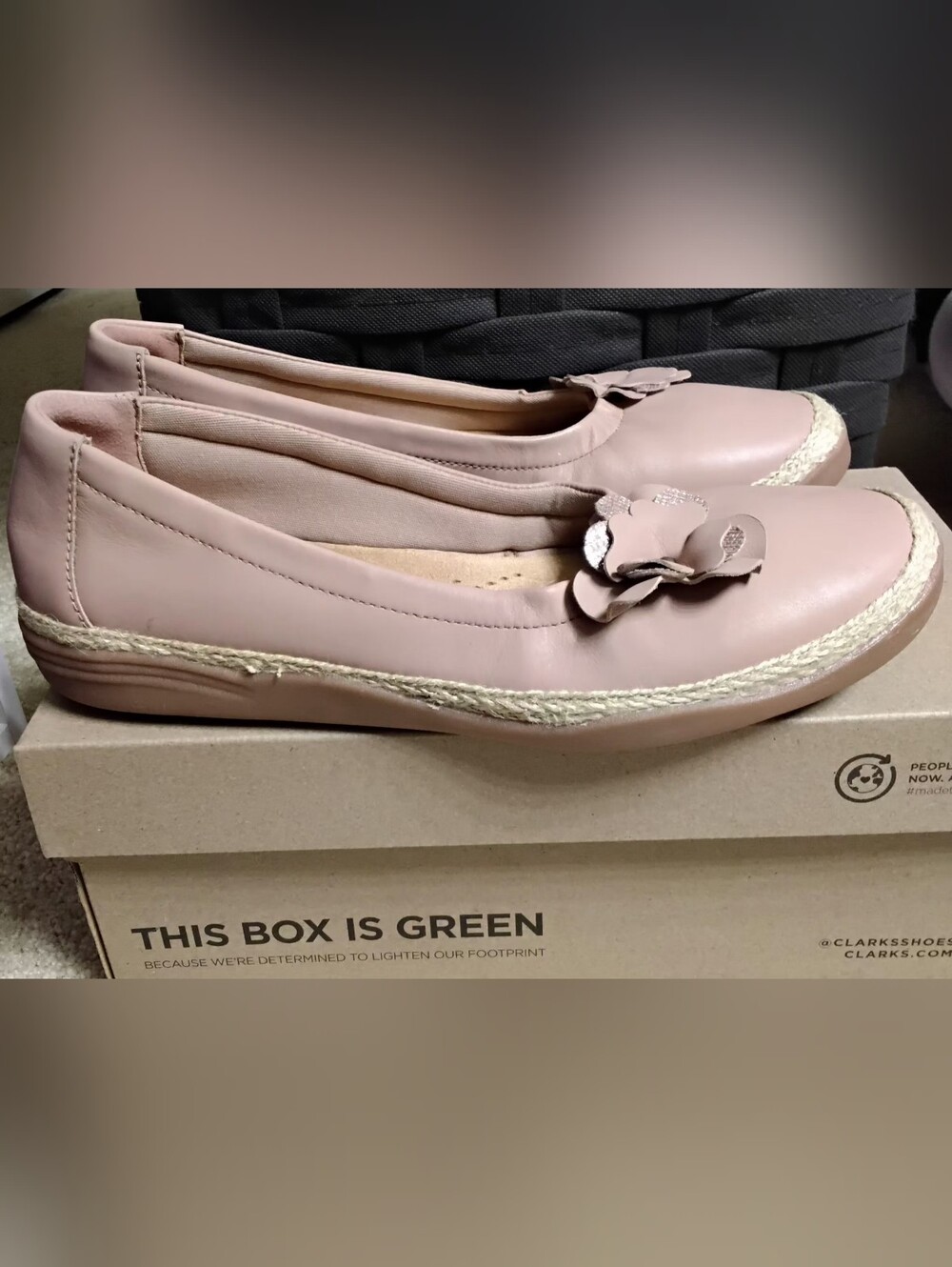 Clarks Women's Elaina Jade Leather Comfort Flats, Warm Beige, 9M